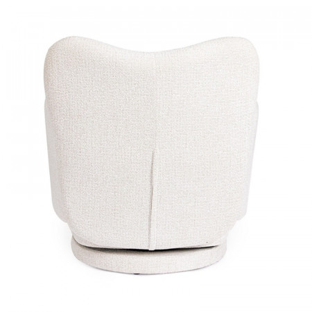 Fauteuil pivotant 360° en tissu blanc - Harlin 