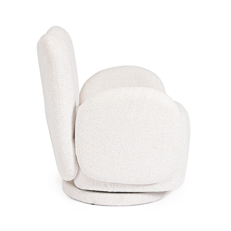 Fauteuil pivotant 360° en tissu blanc - Harlin 