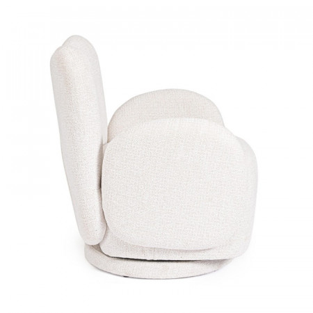 Fauteuil pivotant 360° en tissu blanc - Harlin 