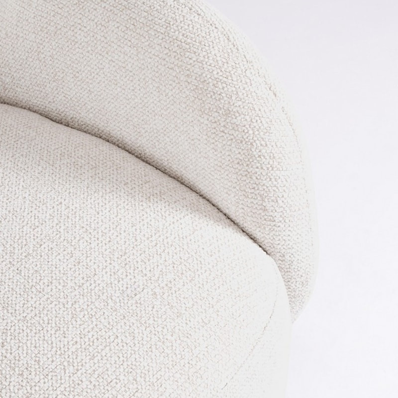 Fauteuil pivotant 360° en tissu blanc - Harlin 