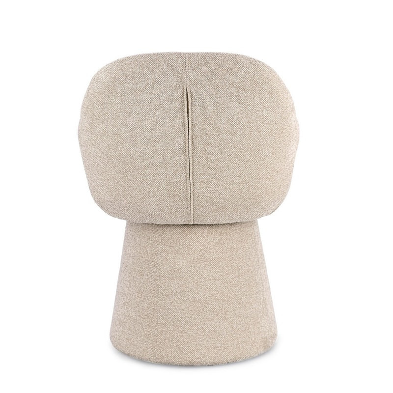 Fauteuil pivotant entièrement en tissu effet bouclette beige - Amara 