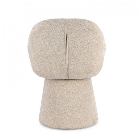 Fauteuil pivotant entièrement en tissu effet bouclette beige - Amara 