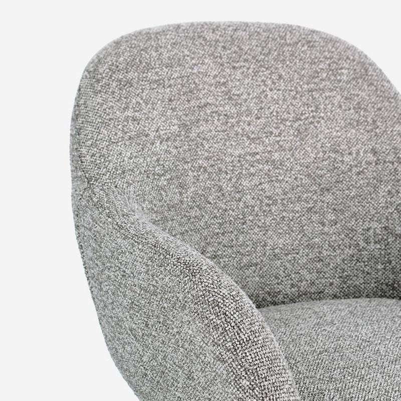Fauteuil pivotant entièrement en tissu effet bouclette gris - Amara 