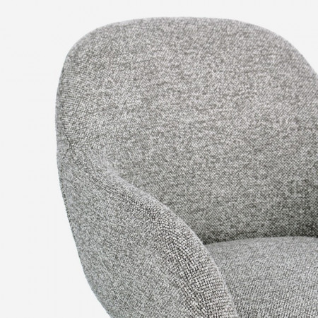 Fauteuil pivotant entièrement en tissu effet bouclette gris - Amara 