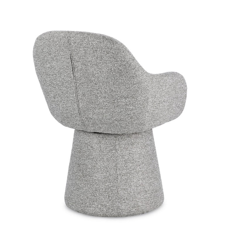 Fauteuil pivotant entièrement en tissu effet bouclette gris - Amara 