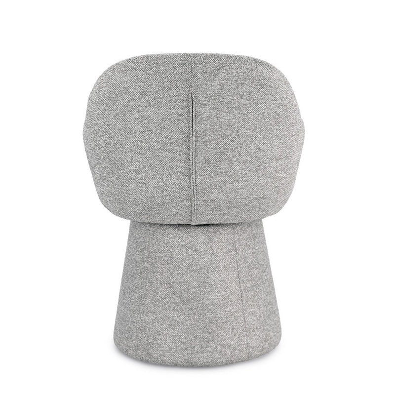 Fauteuil pivotant entièrement en tissu effet bouclette gris - Amara 