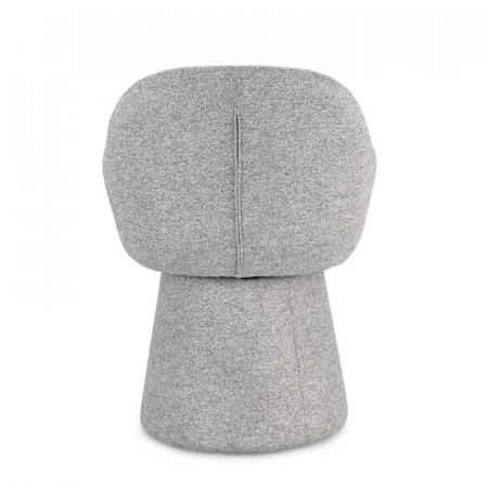 Fauteuil pivotant entièrement en tissu effet bouclette gris - Amara 