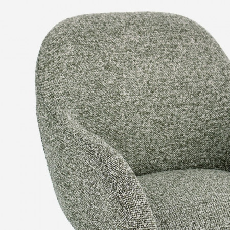 Fauteuil pivotant entièrement en tissu effet bouclette vert - Amara 