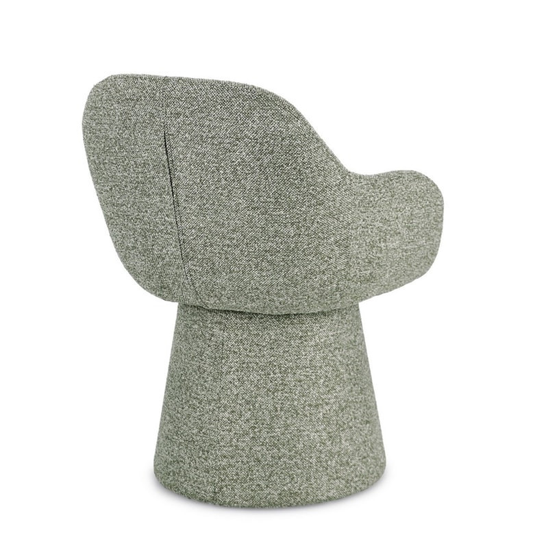 Fauteuil pivotant entièrement en tissu effet bouclette vert - Amara 
