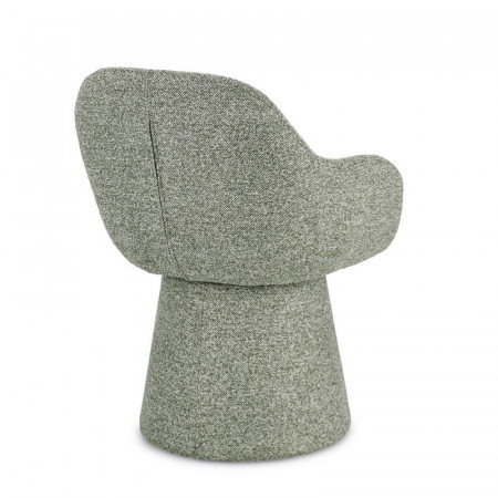 Fauteuil pivotant entièrement en tissu effet bouclette vert - Amara 