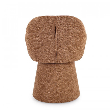 Fauteuil pivotant entièrement en tissu effet bouclette terre cuite - Amara 