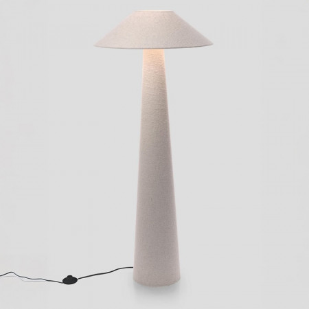Lampadaire blanc tissu bouclette - Alaska 