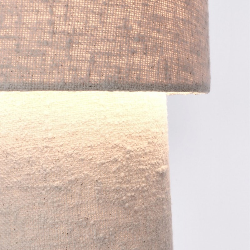 Lampe blanche tissu bouclette - Alaska 