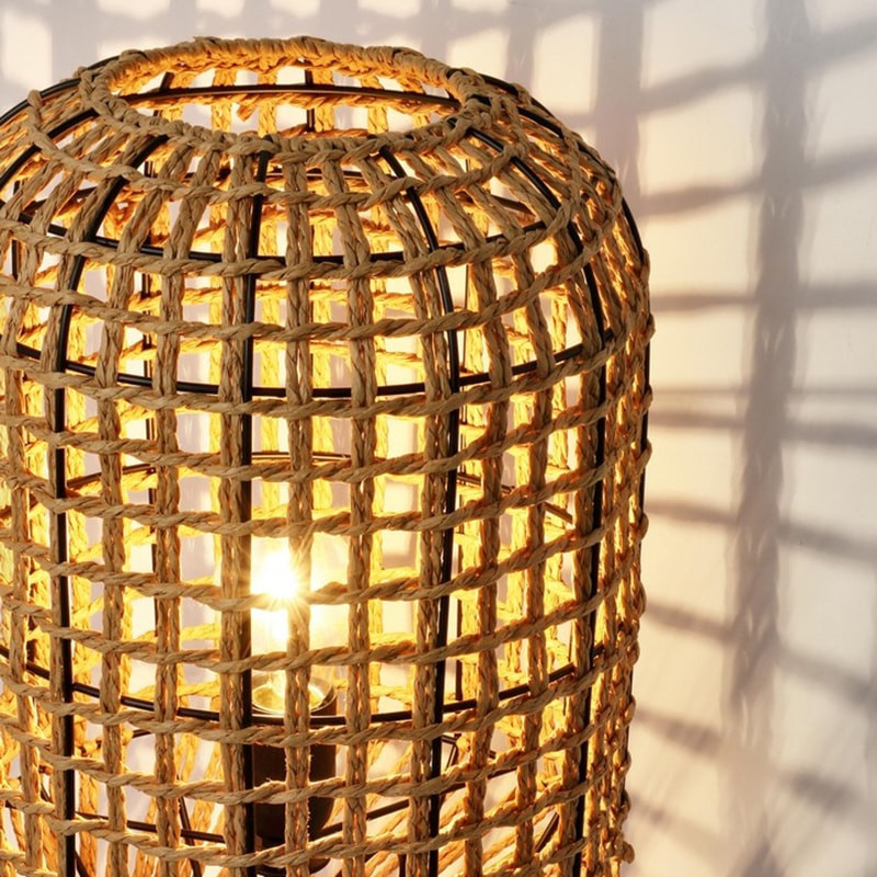 Lampadaire ajouré en cordage de papier naturel H 104 cm - Malira 