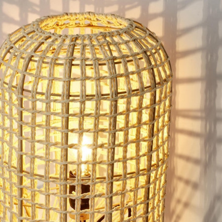 Lampadaire ajouré en cordage de papier beige H 104 cm - Malira 