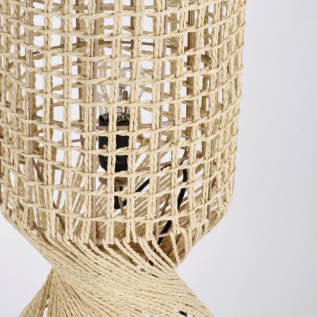 Lampadaire ajouré en cordage de papier beige H 104 cm - Malira 