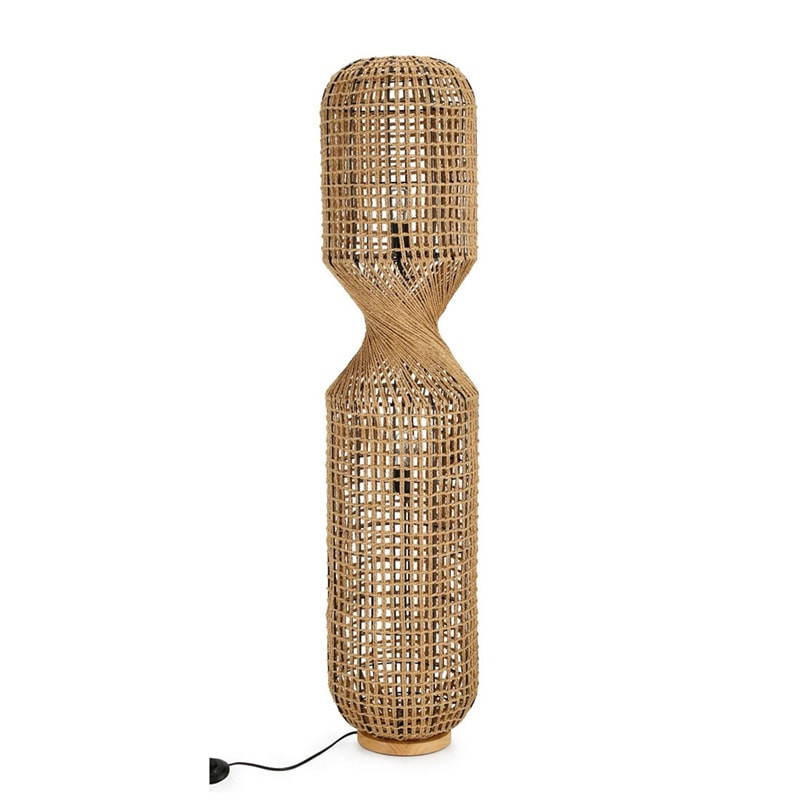 Lampadaire ajouré en cordage de papier naturel H 135 cm - Malira 