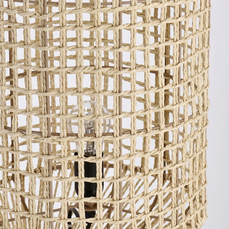 Lampadaire ajouré en cordage de papier beige H 135 cm - Malira 