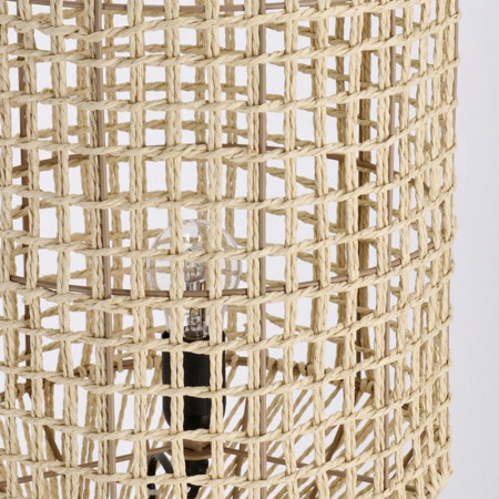 Lampadaire ajouré en cordage de papier beige H 135 cm - Malira 