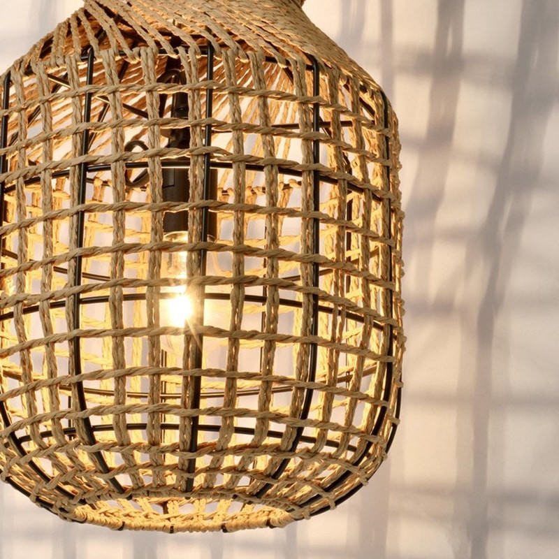 Suspension ajourée en cordage de papier naturel H 77,50 cm - Malira 