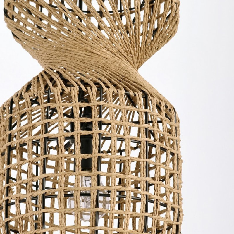 Suspension ajourée en cordage de papier naturel H 77,50 cm - Malira 