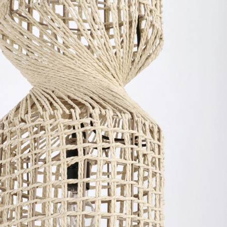 Suspension ajourée en cordage de papier beige H 77,50 cm - Malira 