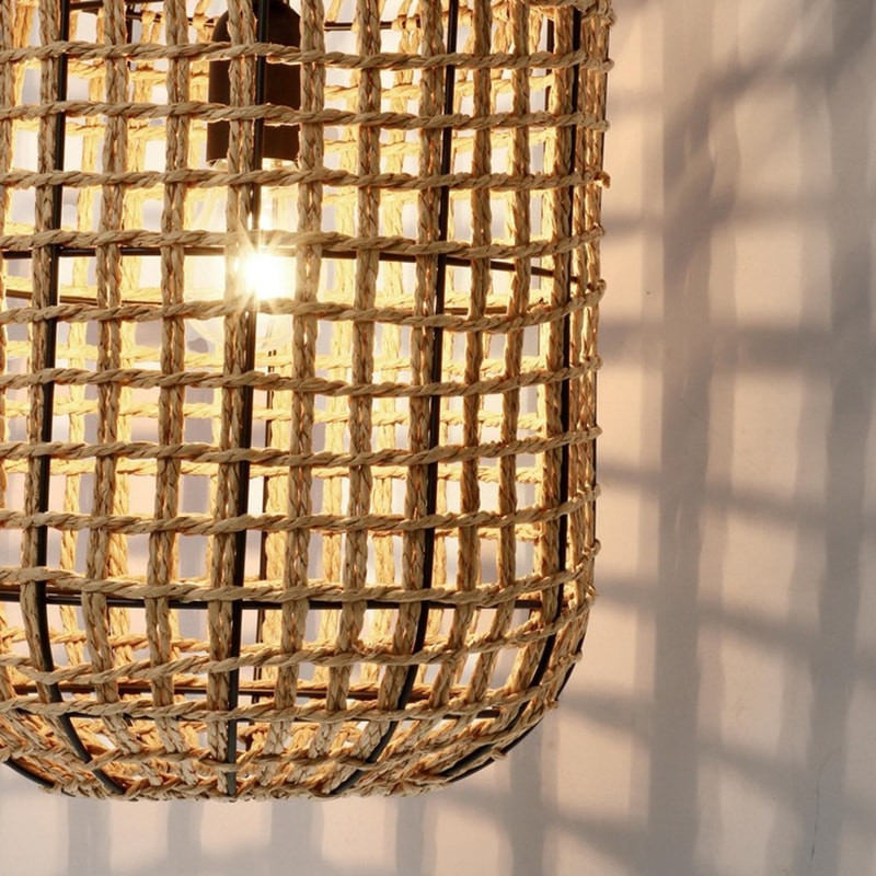 Suspension ajourée en cordage de papier naturel H 103 cm - Malira 