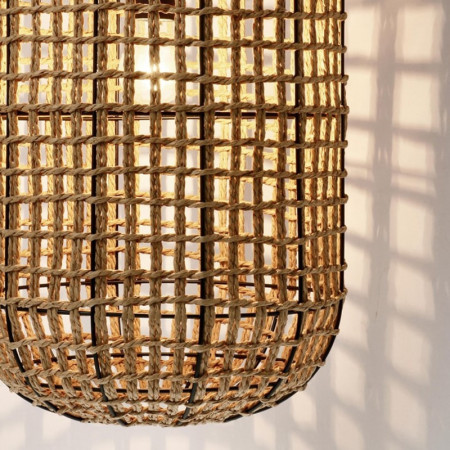 Suspension ajourée en cordage de papier naturel H 132 cm - Malira 