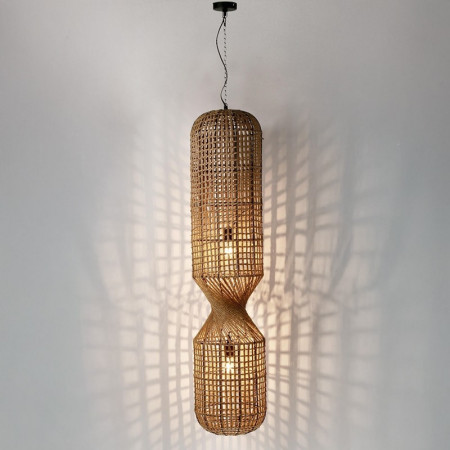 Suspension ajourée en cordage de papier naturel H 132 cm - Malira 