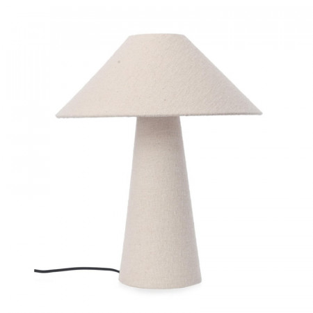 Lampe de table blanche tissu bouclette - Alaska 