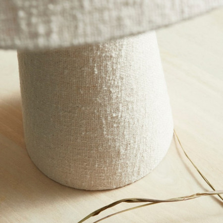 Lampe de table blanche tissu bouclette - Alaska 