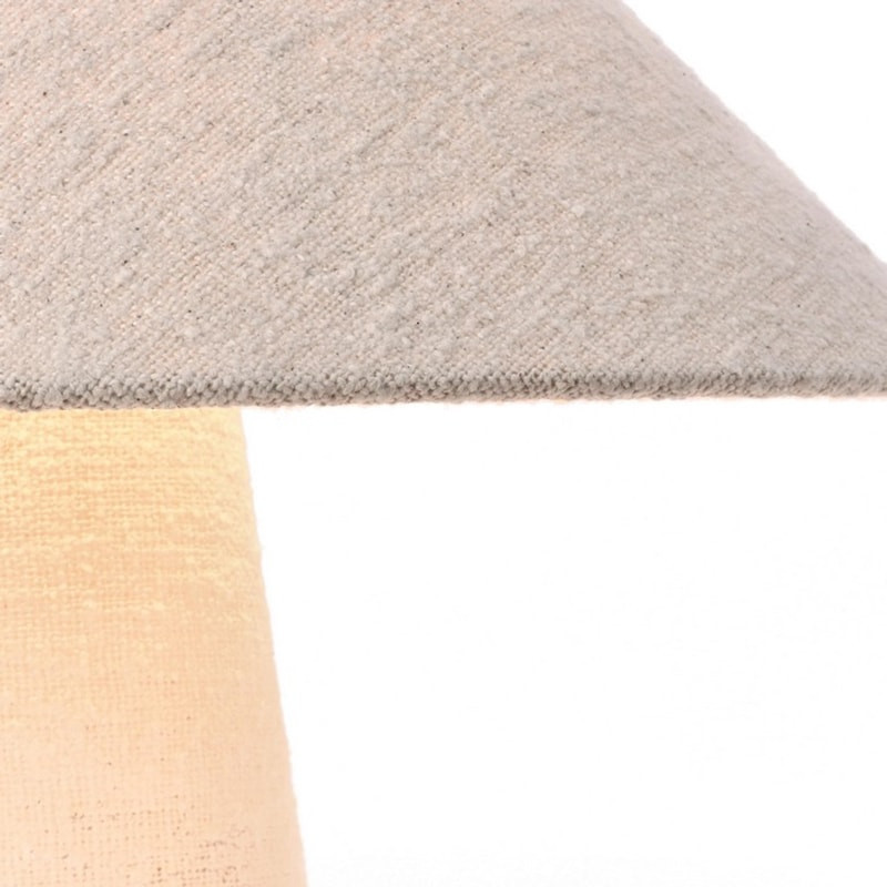 Lampe de table blanche tissu bouclette - Alaska 