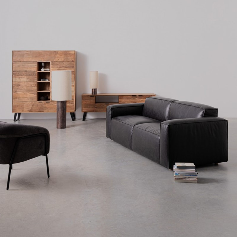 Lampadaire socle en métal marron H 122 cm - Bahira 