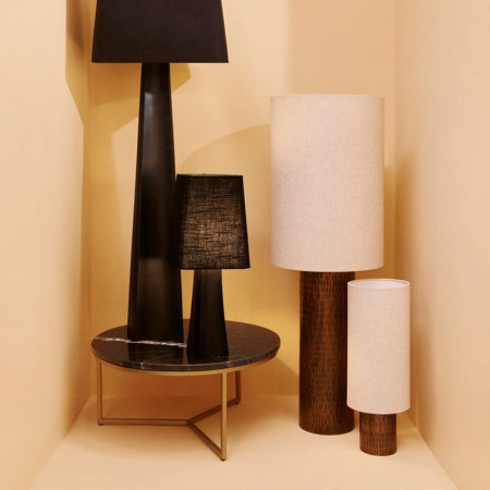 Lampe de table socle en métal marron H 41 cm - Bahira 