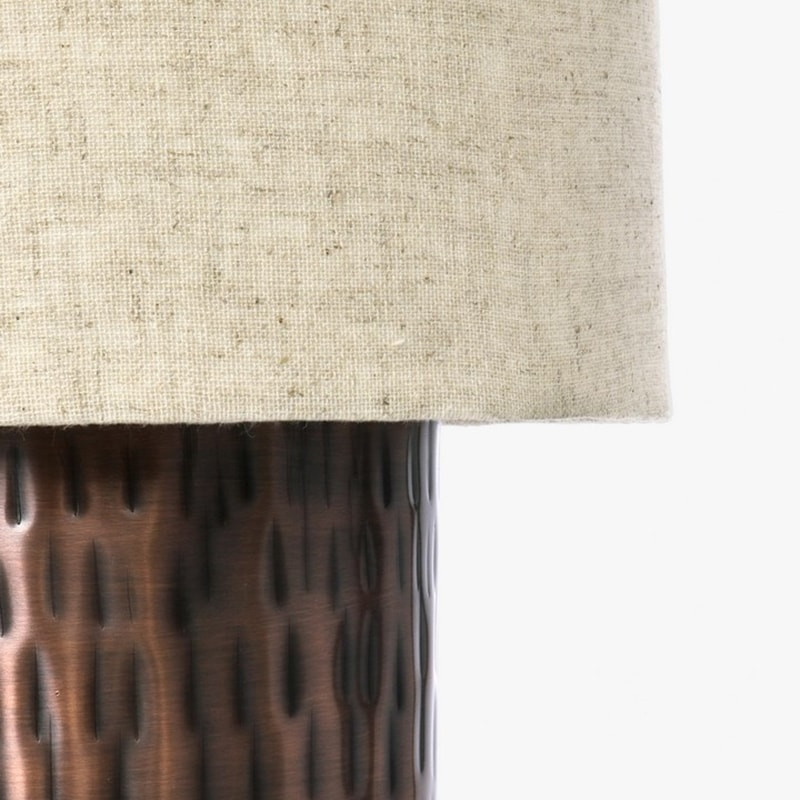 Lampe de table socle en métal marron H 41 cm - Bahira 