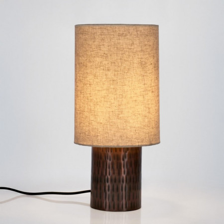 Lampe de table socle en métal marron H 41 cm - Bahira 