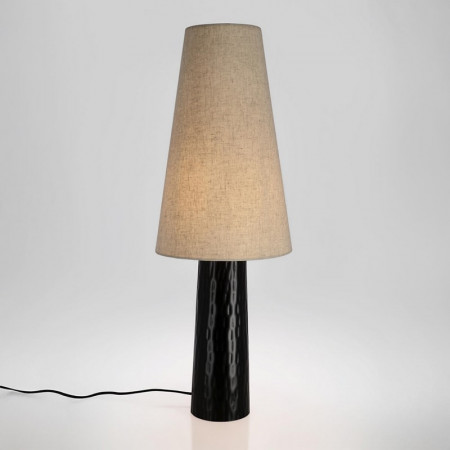 Lampe de table conique avec socle en métal marron H 80 cm - Bahira 