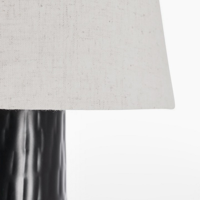 Lampe de table conique avec socle en métal marron H 80 cm - Bahira 