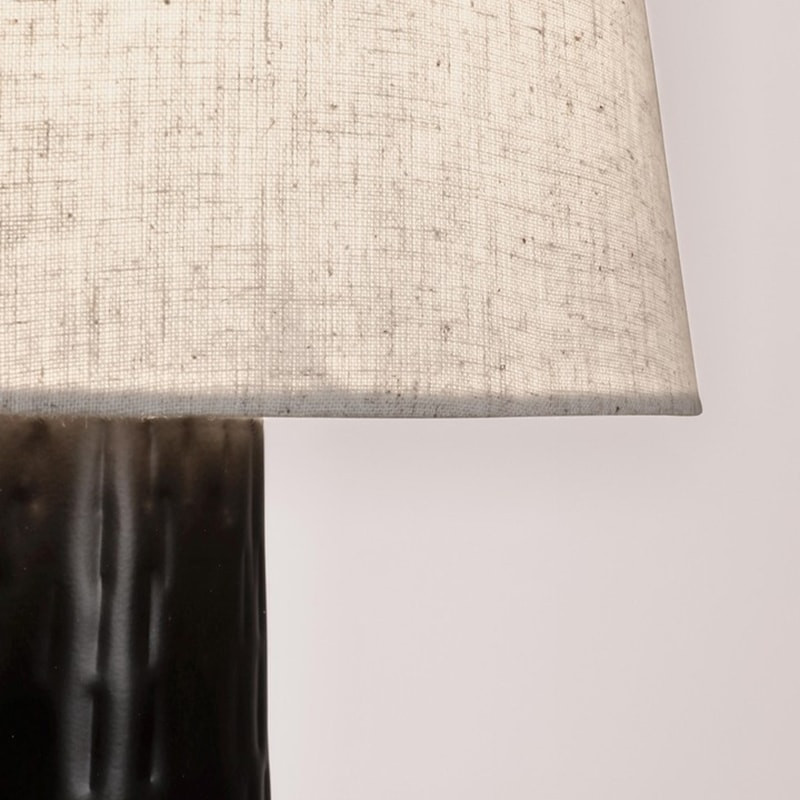 Lampe de table conique avec socle en métal marron H 80 cm - Bahira 