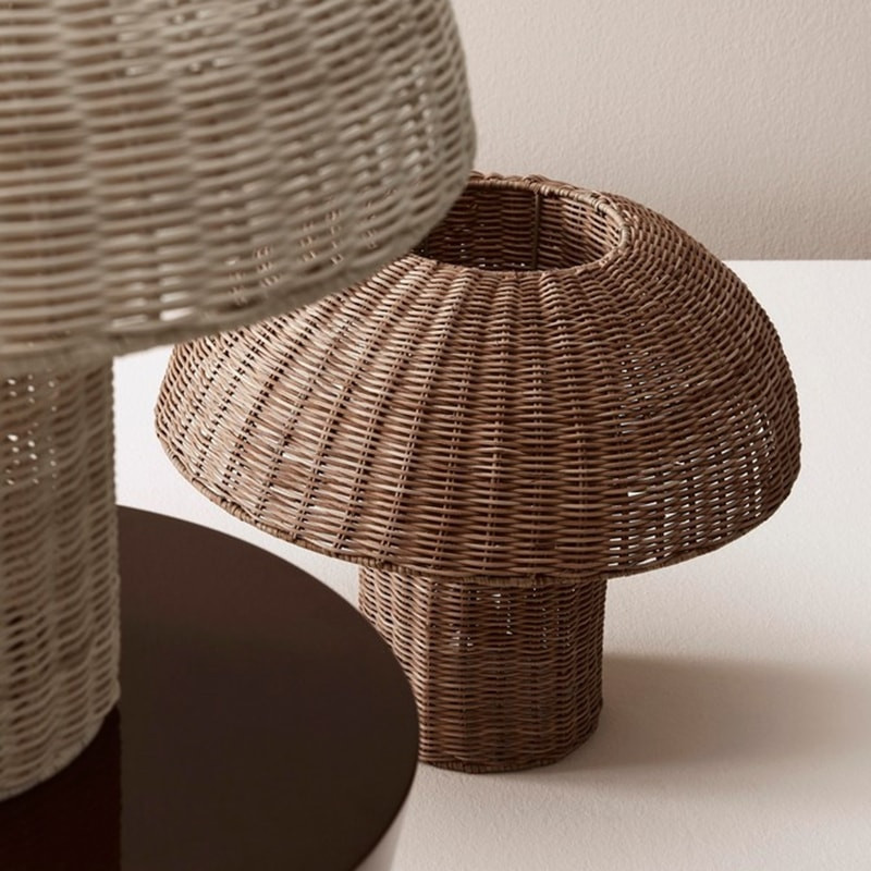 Lampe de table en rotin naturel et métal - Irlane 