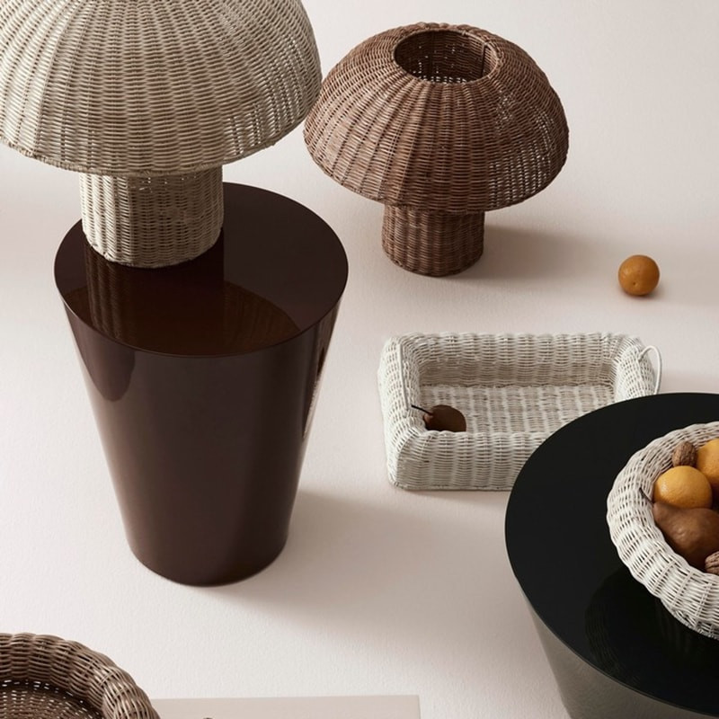 Lampe de table en rotin beige et métal - Irlane 