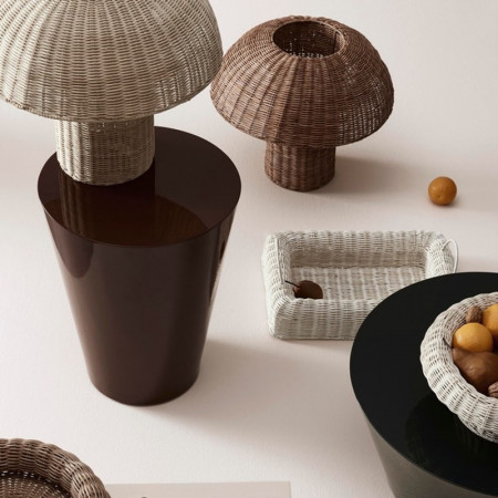 Lampe de table en rotin beige et métal - Irlane 