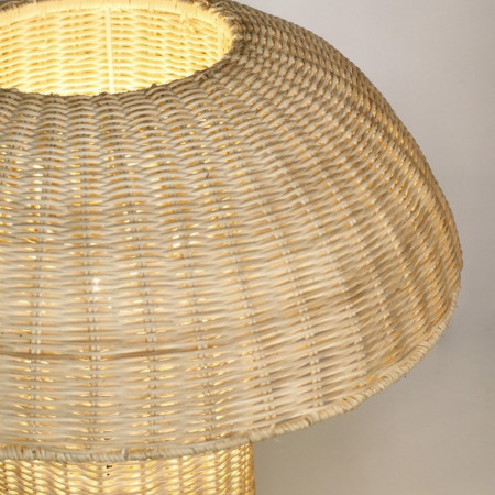 Lampe de table en rotin beige et métal - Irlane 