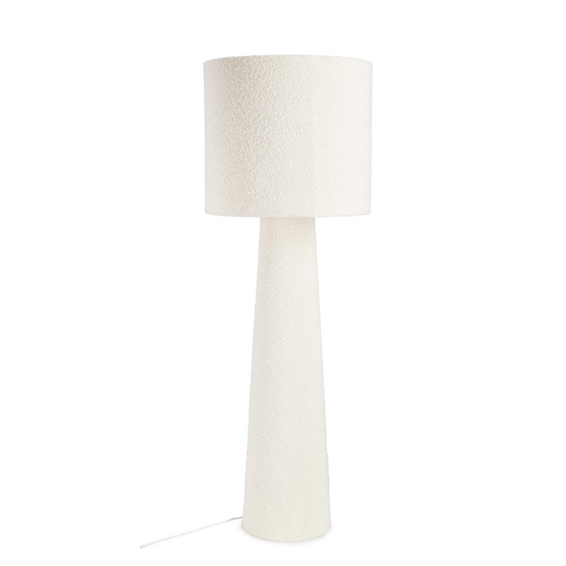 Lampadaire tissu bouclette blanc - Alaska 