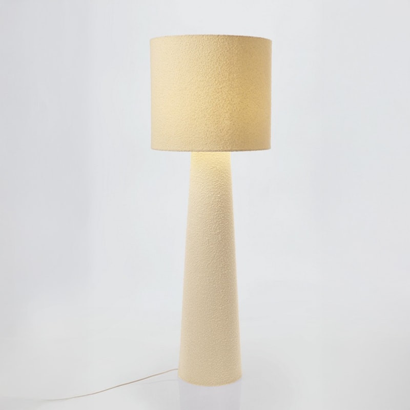 Lampadaire tissu bouclette blanc - Alaska 