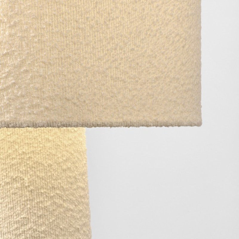 Lampadaire tissu bouclette blanc - Alaska 