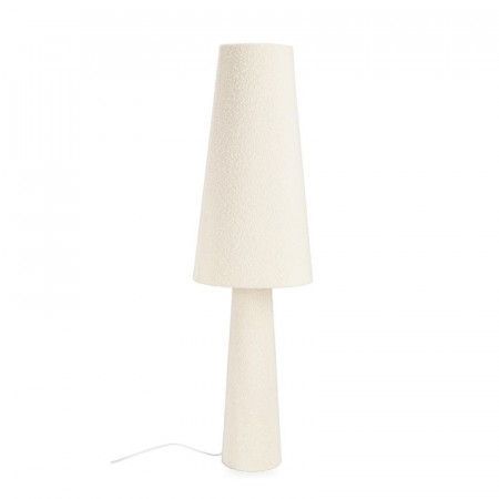 Lampadaire évasé en tissu bouclé blanc H 120 cm - Alaska