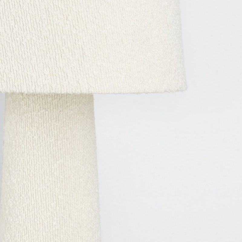 Lampadaire évasé en tissu bouclé beige H 120 cm - Rania 