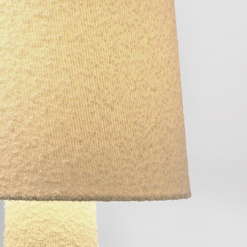Lampadaire évasé en tissu bouclé beige H 120 cm - Rania 