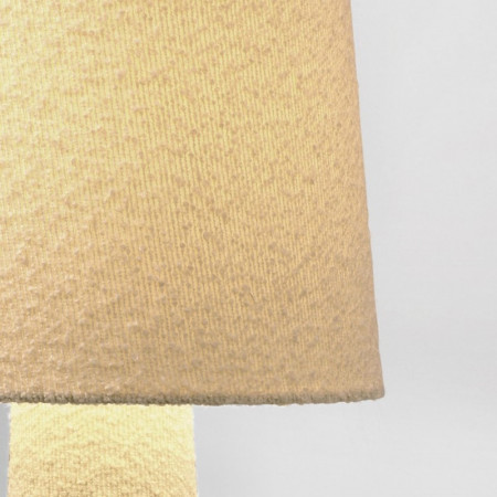 Lampadaire évasé en tissu bouclé beige H 120 cm - Rania 
